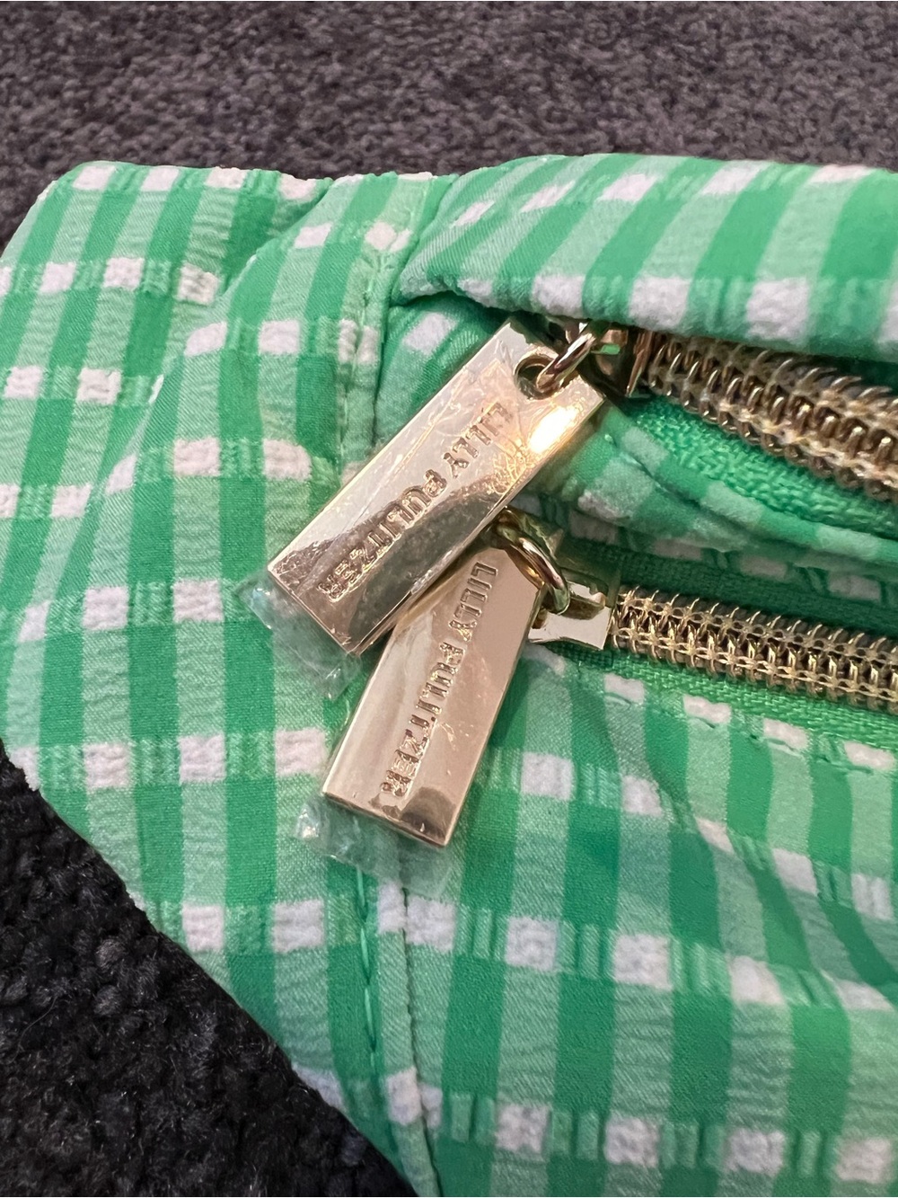 Lilly Pulitzer Fauna Green Gingham Performance Glenna Belt Bag NWT NIP - Picture 3 of 7
